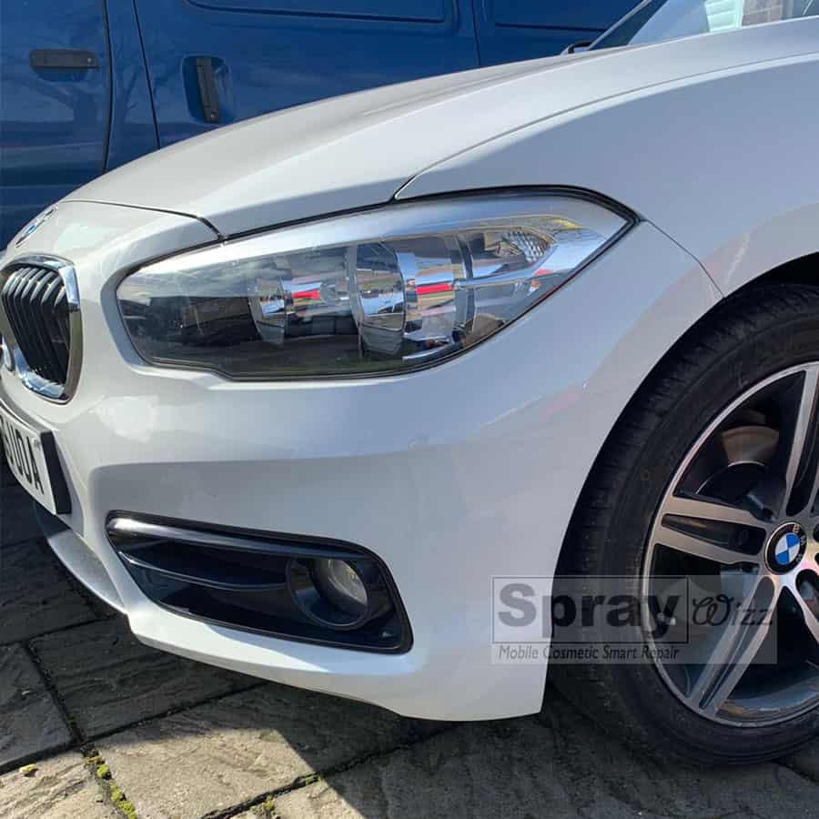 BMW bumper after Spray Wizz repair